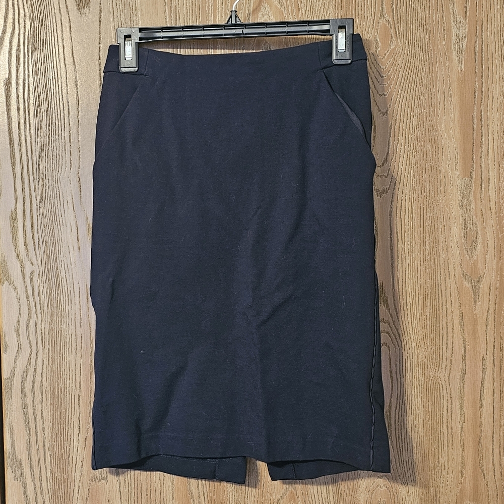 Navy Blue Skirt with Gold Zipper